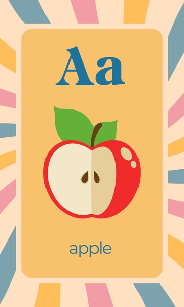 Free Colorful Alphabet Flashcards Template to Edit Online