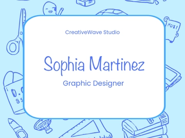 Free Blue Handdrawn Name Tag Template to Edit Online