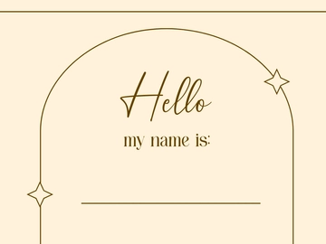 Free Cream Teacher Name Tag Template to Edit Online