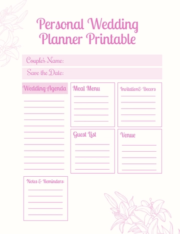 Free Personal Planner for Work Template to Edit Online