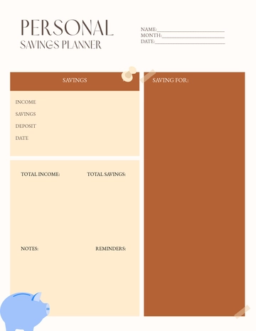 Free Personal Savings Planner Template to Edit Online