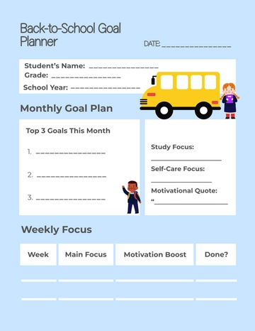 Free Back to School Goal Planner Template to Edit Online