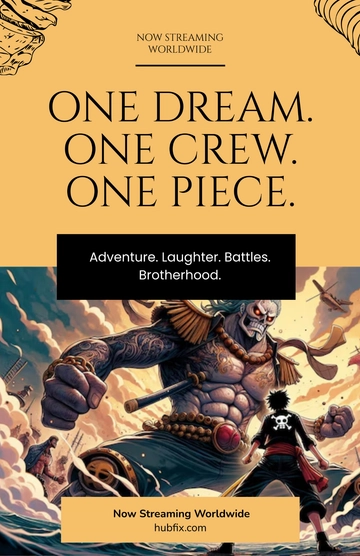 Free One Piece Anime Poster Template to Edit Online