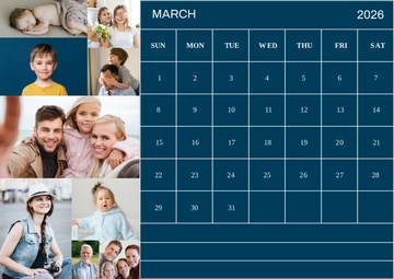 Free Creative Family Photo Calendar Template to Edit Online