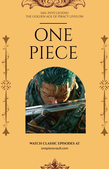 Free Vintage One Piece Poster Template to Edit Online