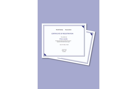Business Registration Certificate Template