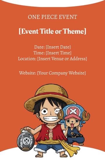 Free Blank One Piece Event Poster Template to Edit Online