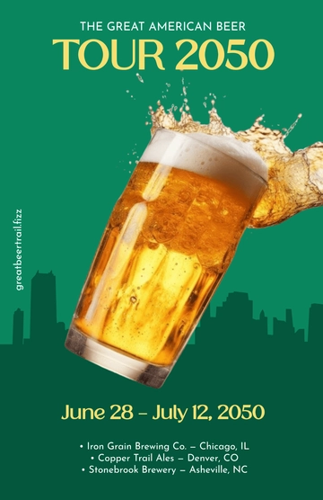 Free Professional Beer Tour Poster to Edit Online