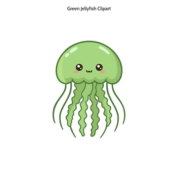 Free Green Jellyfish Clipart to Edit Online