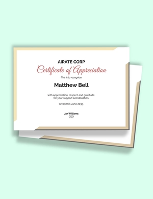 Charity Thank You Certificate Template