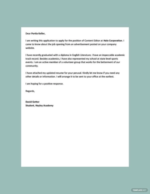 Graduate Job Application Letter