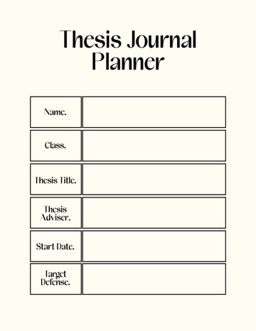 Free Thesis Journal Planner Template to Edit Online