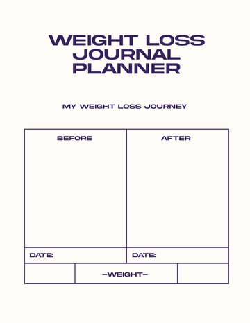Free Weight Loss Journal Planner Template to Edit Online