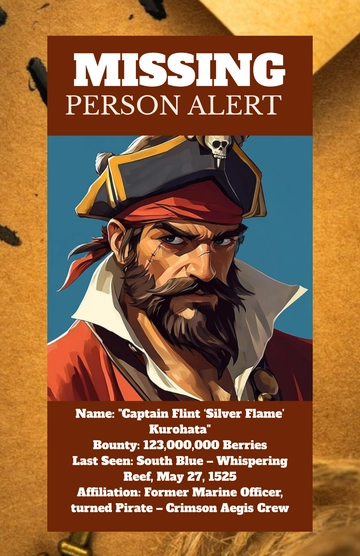 Free One Piece Missing Poster Template to Edit Online