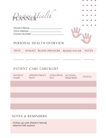 Free Doctor Health Planner Template to Edit Online