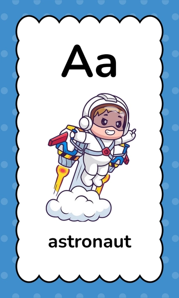 Free Cartoon Design Alphabet Flashcards Template to Edit Online
