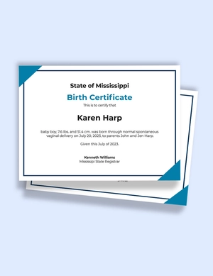 Birth Certificate Border Template
