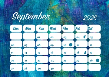 Free Painting September 2026 Calendar Template to Edit Online