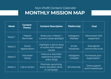 Free Non-Profit Content Calendar Template to Edit Online
