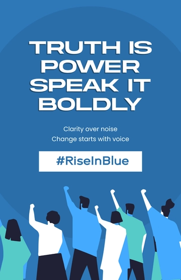 Free Blue Propaganda Art Poster Template to Edit Online