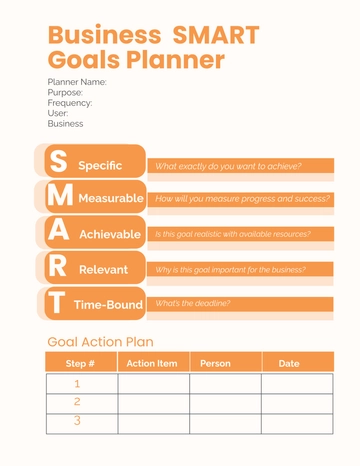 Free Business SMART Goals Planner Template to Edit Online