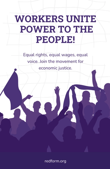 Free Purple Socialist Propaganda Poster Template to Edit Online