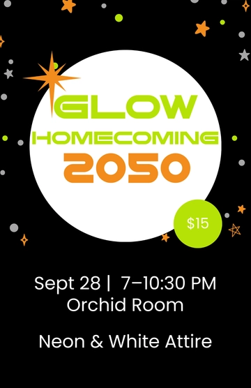 Free Glow Homecoming Poster Template to Edit Online