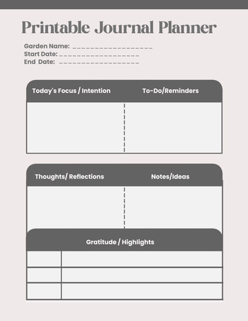 Free Printable Journal Tracker Planner Template to Edit Online