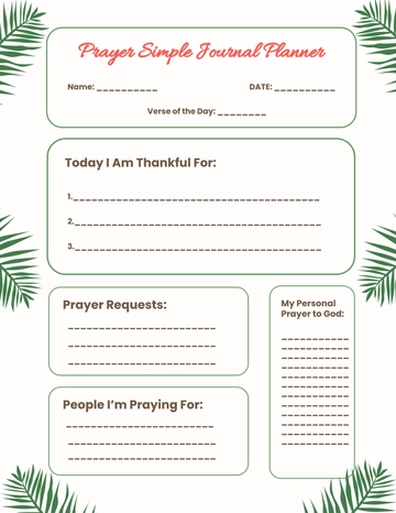 Free Simple Prayer Journal Planner Template to Edit Online