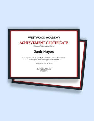 Academic Team Achievement Certificate Template