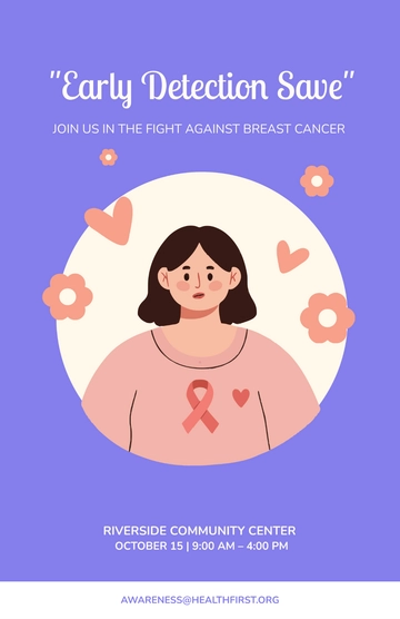 Free Breast Cancer Awareness Campaign Poster Template to Edit Online