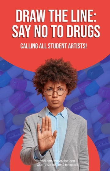 Free Drug Awareness Drawing Poster Template to Edit Online