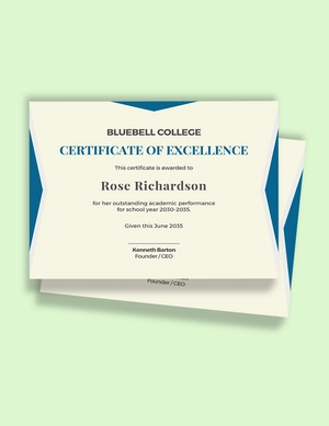 school academic certificate Template