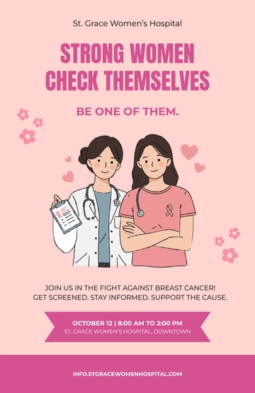 Free Breast Cancer Awareness Hospital Poster Template to Edit Online
