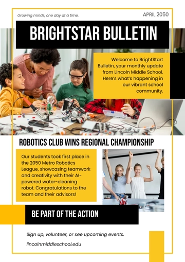 Free Blank Middle School Newsletter Template to Edit Online
