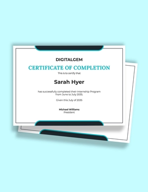 Summer Internship Certificate Template