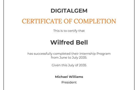 Internship Experience Certificate Template