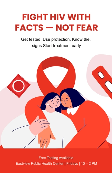 Free Fight HIV AIDS Poster Template to Edit Online