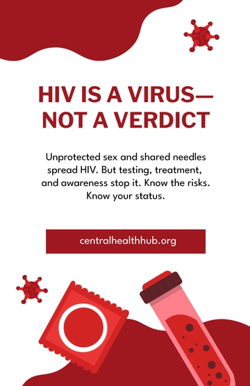Free Red HIV AIDS Virus Poster Template to Edit Online