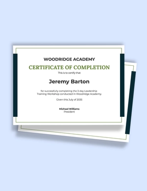 Leadership Training Certificate Template