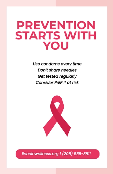 Free HIV AIDS Prevention Poster Template to Edit Online