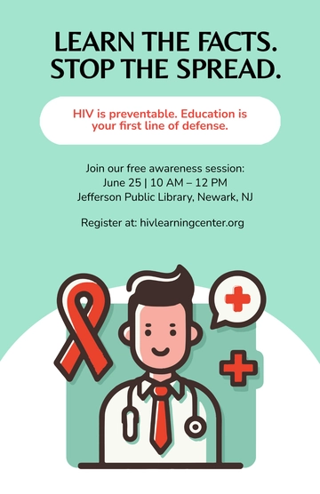 Free HIV AIDS Education Poster Template to Edit Online
