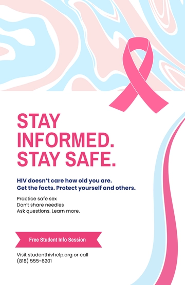 Free Colorful HIV AIDS Poster for Students Template to Edit Online