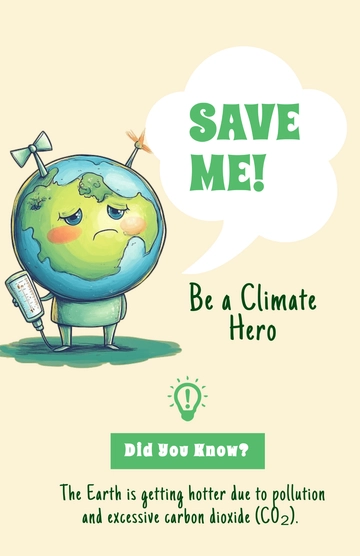 Free Climate Change Creative Poster for Kids Template to Edit Online