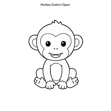 Free Monkey Outline Clipart to Edit Online