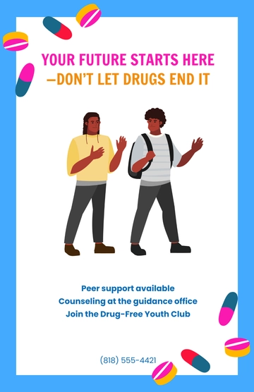 Free School Drug Awareness Colorful Poster to Edit Online