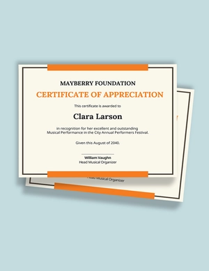 Music Performance Certificate Template