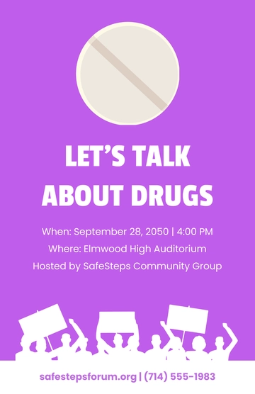 Free Drug Awareness Aesthetic Talk Poster Template to Edit Online