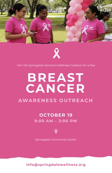Free Breast Cancer Awareness Outreach Poster Template to Edit Online