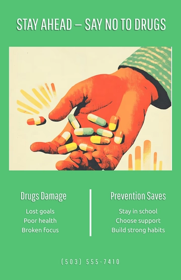 Free Landscape Drug Awareness Poster to Edit Online
